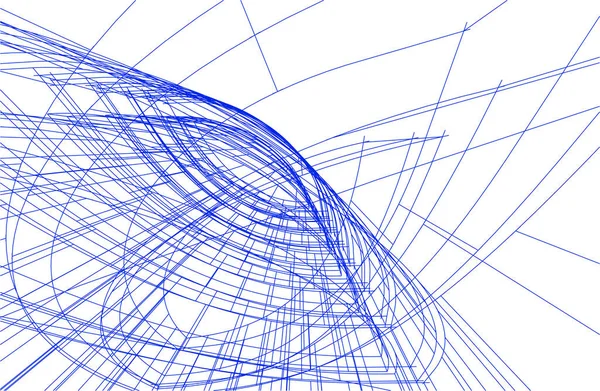 Drawing Lines Architectural Art Concept Abstract Graphical Technology Background — стоковый вектор