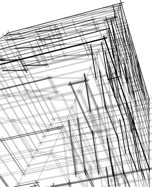 Drawing Lines Architectural Art Concept Abstract Graphical Technology Background — Vector de stock