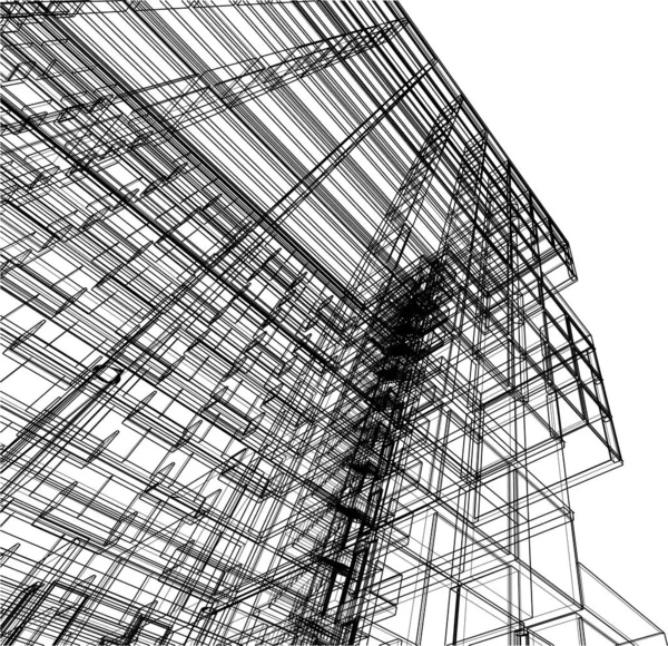 Drawing Lines Architectural Art Concept Abstract Graphical Technology Background — Vetor de Stock