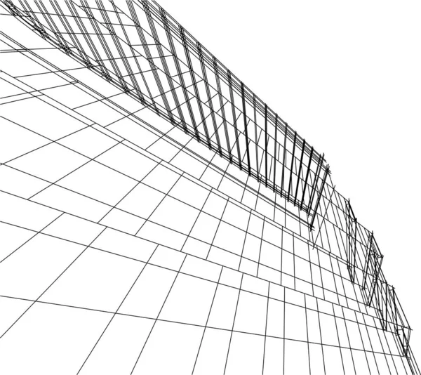 Drawing Lines Architectural Art Concept Abstract Graphical Technology Background — 스톡 벡터