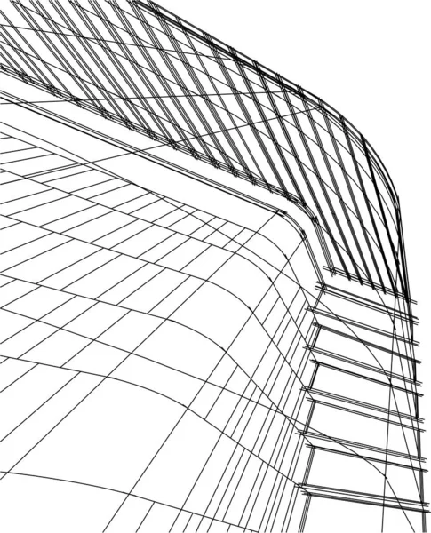 Drawing Lines Architectural Art Concept Abstract Graphical Technology Background — Stockvektor