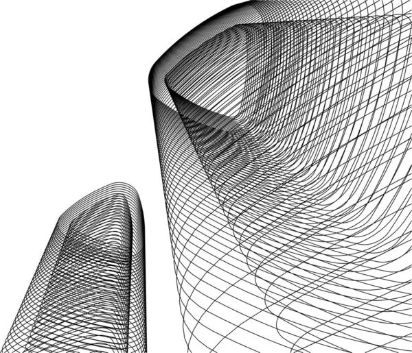 Drawing Lines Architectural Art Concept Abstract Graphical Technology Background — ストックベクタ