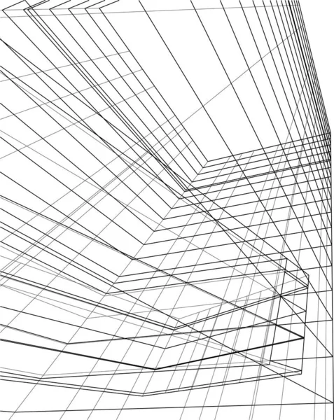 Drawing Lines Architectural Art Concept Abstract Graphical Technology Background — 스톡 벡터