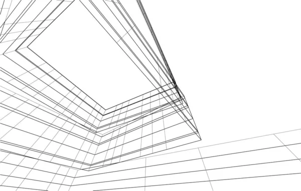 Drawing Lines Architectural Art Concept Abstract Graphical Technology Background — Stok Vektör