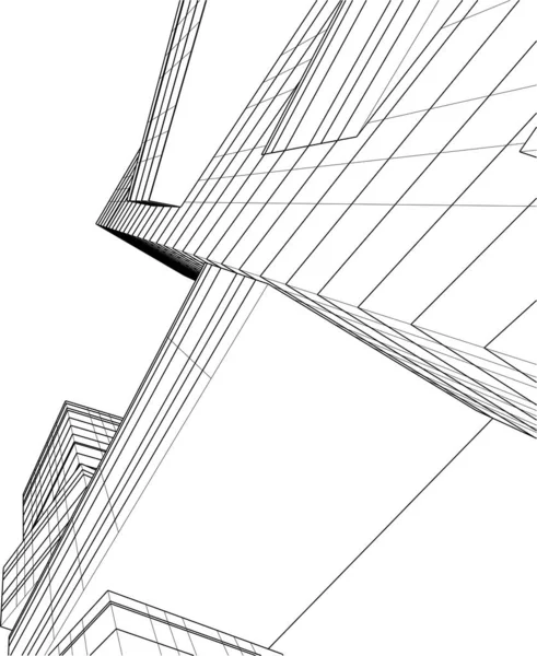 Drawing Lines Architectural Art Concept Abstract Graphical Technology Background — стоковый вектор