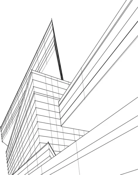 Drawing Lines Architectural Art Concept Abstract Graphical Technology Background — Stockvektor