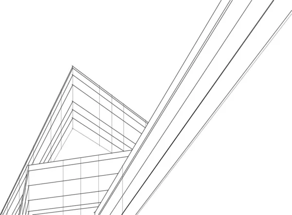 Drawing Lines Architectural Art Concept Abstract Graphical Technology Background — Stok Vektör