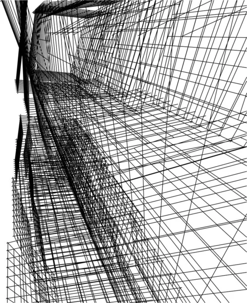 Drawing Lines Architectural Art Concept Abstract Graphical Technology Background —  Vetores de Stock