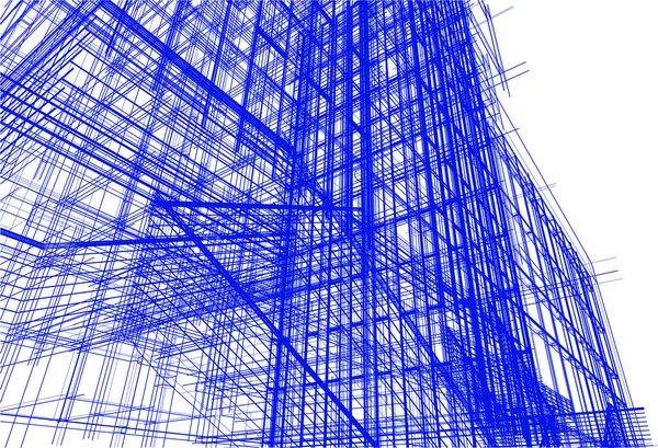 Drawing Lines Architectural Art Concept Abstract Graphical Technology Background — Stok Vektör