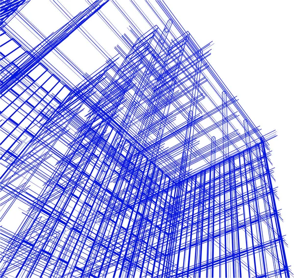 Drawing Lines Architectural Art Concept Abstract Graphical Technology Background — Διανυσματικό Αρχείο