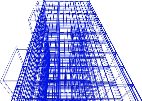 Drawing Lines Architectural Art Concept Abstract Graphical Technology Background — Archivo Imágenes Vectoriales