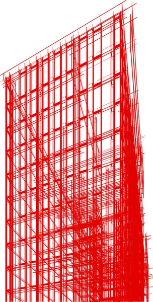 Drawing Lines Architectural Art Concept Abstract Graphical Technology Background — Archivo Imágenes Vectoriales