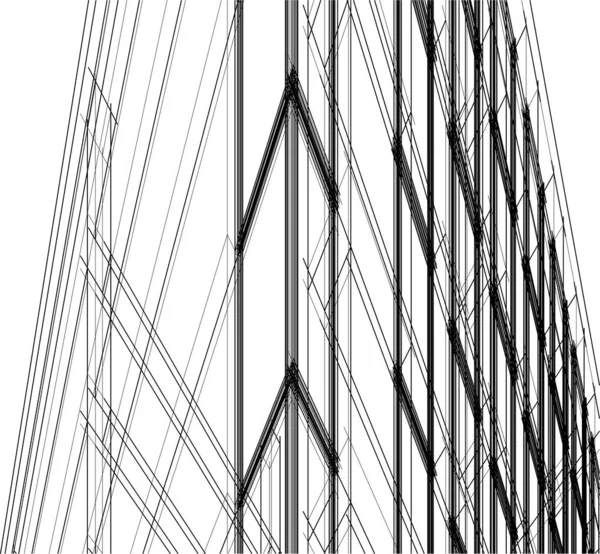 Drawing Lines Architectural Art Concept Abstract Graphical Technology Background — Διανυσματικό Αρχείο