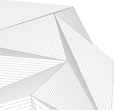 drawing lines in architectural art concept, abstract graphical technology background 