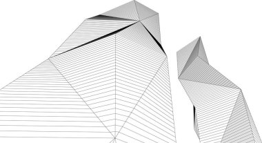 drawing lines in architectural art concept, abstract graphical technology background 