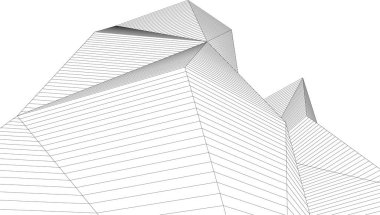 drawing lines in architectural art concept, abstract graphical technology background 