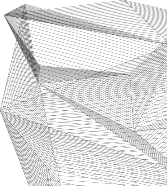 Drawing Lines Architectural Art Concept Abstract Graphical Technology Background — Stockvektor