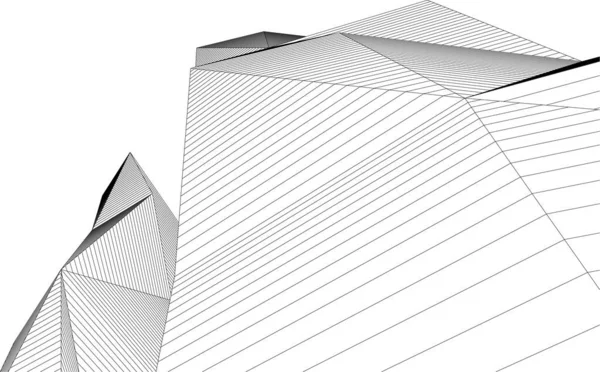 Drawing Lines Architectural Art Concept Abstract Graphical Technology Background — стоковый вектор