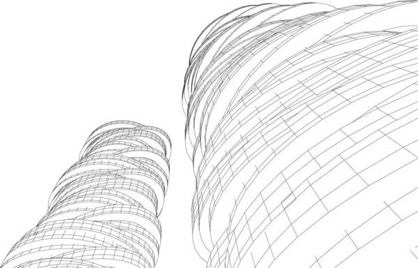 Drawing Lines Architectural Art Concept Abstract Graphical Technology Background — Wektor stockowy