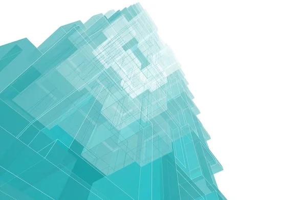 Kék Rajzvonalak Építészeti Művészeti Koncepció Absztrakt Grafikai Technológiai Háttér — Stock Fotó