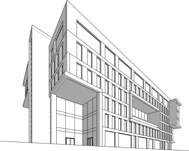 drawing lines in architectural art concept, abstract graphical technology background 