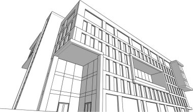 drawing lines in architectural art concept, abstract graphical technology background 