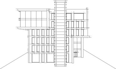 drawing lines in architectural art concept, abstract graphical technology background 