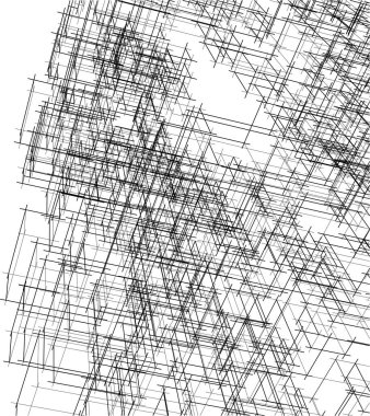 drawing lines in architectural art concept, abstract graphical technology background 