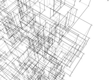 drawing lines in architectural art concept, abstract graphical technology background 