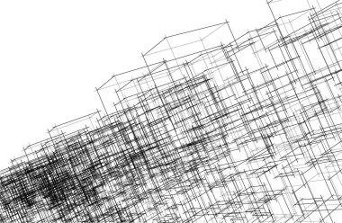 drawing lines in architectural art concept, abstract graphical technology background 