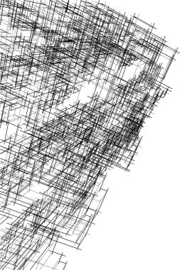 drawing lines in architectural art concept, abstract graphical technology background 