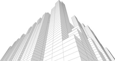 drawing lines in architectural art concept, abstract graphical technology background 