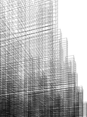 drawing lines in architectural art concept, abstract graphical technology background 