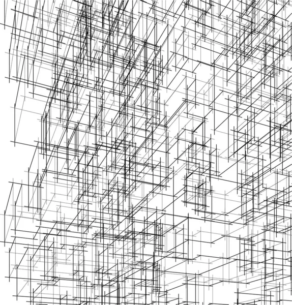 Drawing Lines Architectural Art Concept Abstract Graphical Technology Background — стоковый вектор