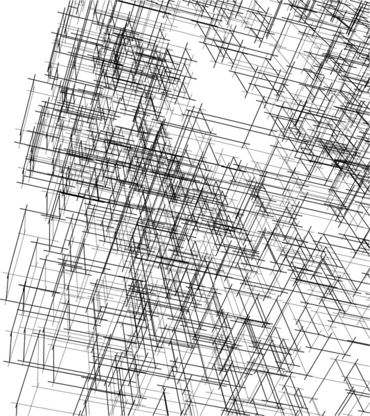 Drawing Lines Architectural Art Concept Abstract Graphical Technology Background — Vector de stock