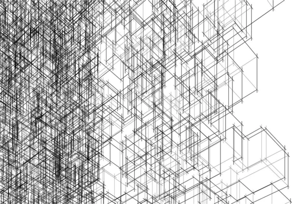 Drawing Lines Architectural Art Concept Abstract Graphical Technology Background — Image vectorielle