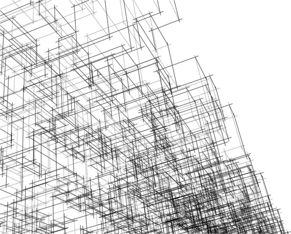 Drawing Lines Architectural Art Concept Abstract Graphical Technology Background — Διανυσματικό Αρχείο