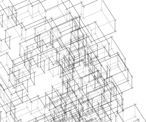 Drawing Lines Architectural Art Concept Abstract Graphical Technology Background — ストックベクタ