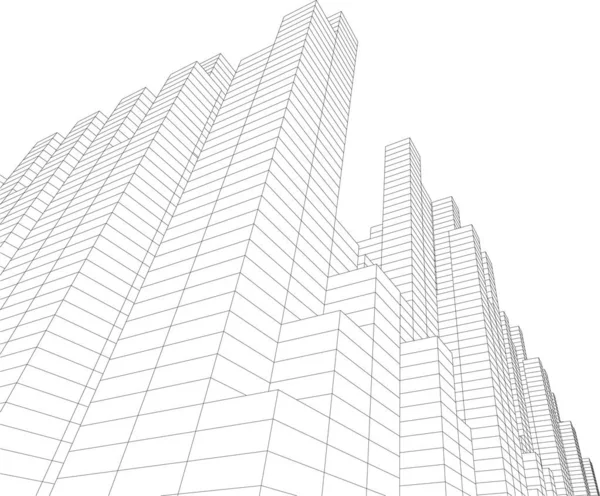Лінії Малювання Концепції Архітектурного Мистецтва Абстрактний Графічний Технологічний Фон — стоковий вектор