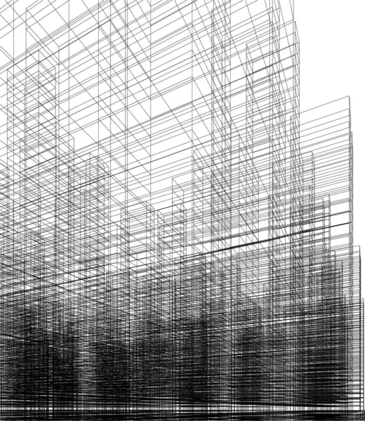 Drawing Lines Architectural Art Concept Abstract Graphical Technology Background — Διανυσματικό Αρχείο