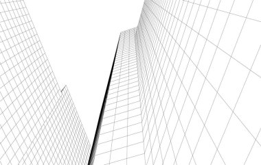 drawing lines in architectural art concept, abstract graphical technology background 