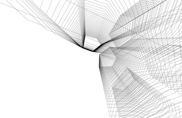 Drawing Lines Architectural Art Concept Abstract Graphical Technology Background — 图库矢量图片