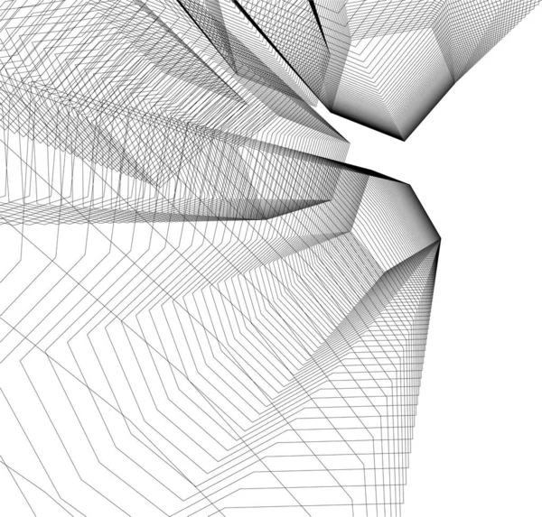 Drawing Lines Architectural Art Concept Abstract Graphical Technology Background — Vetor de Stock