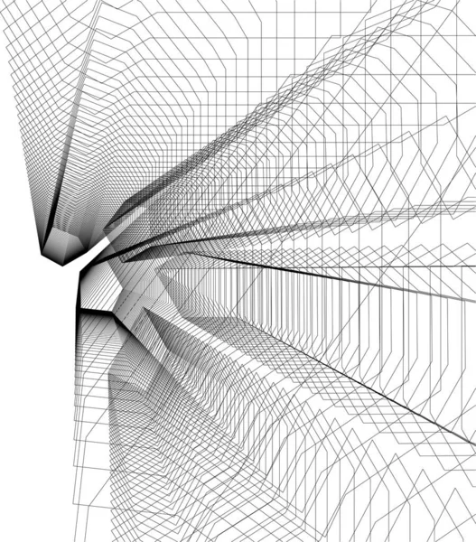 Drawing Lines Architectural Art Concept Abstract Graphical Technology Background — Διανυσματικό Αρχείο