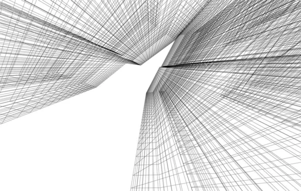 Drawing Lines Architectural Art Concept Abstract Graphical Technology Background — Διανυσματικό Αρχείο