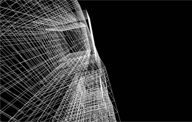 drawing lines in architectural art concept, abstract graphical technology background 
