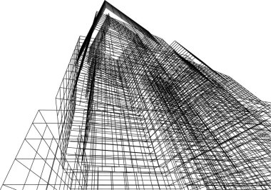 drawing lines in architectural art concept, abstract graphical technology background 