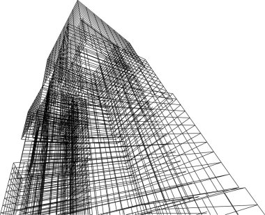 drawing lines in architectural art concept, abstract graphical technology background 