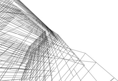 drawing lines in architectural art concept, abstract graphical technology background 