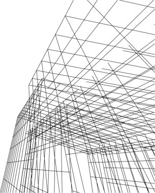 drawing lines in architectural art concept, abstract graphical technology background 